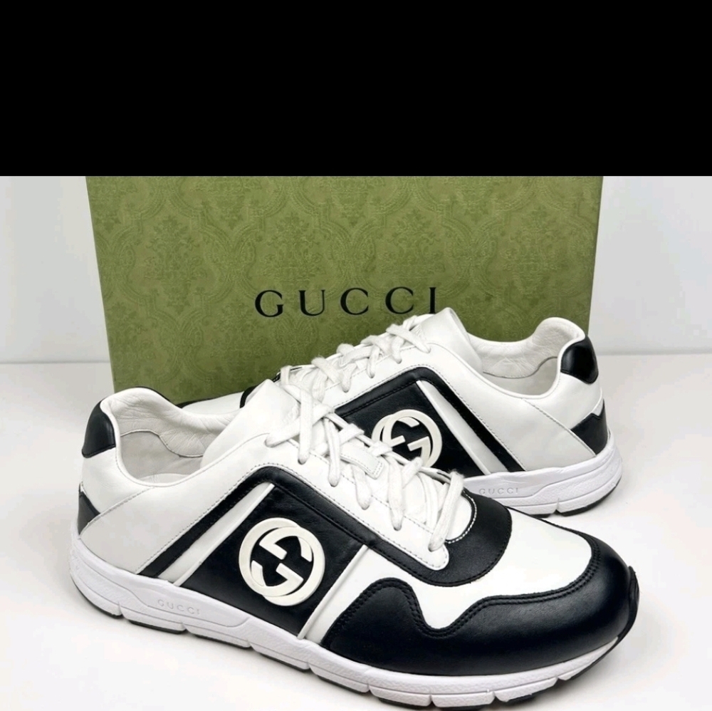 Gucci Men's Monochrome Leather Sneakers